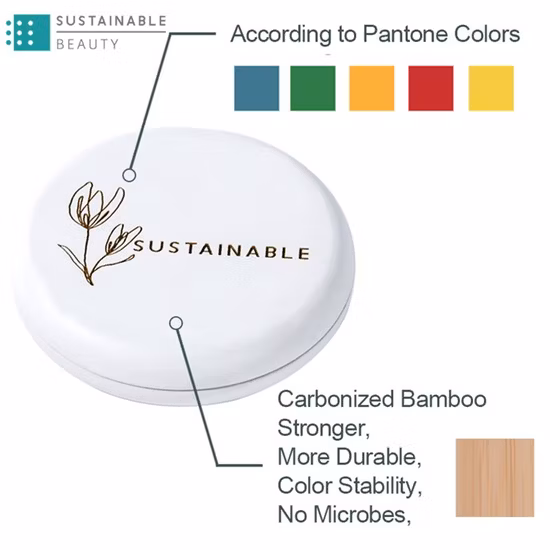 Magnetic Small Mini Unique Bamboo Empty Make up Compact